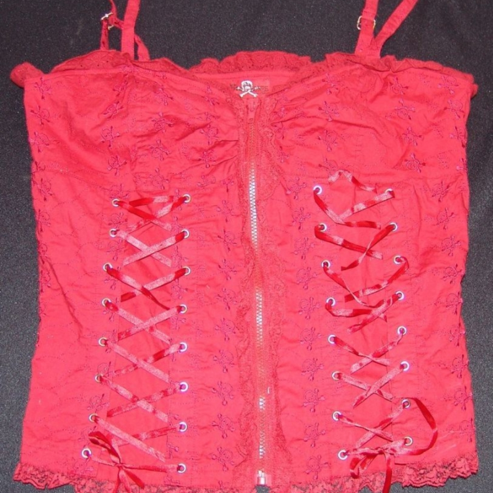 Royal bones red corset top
